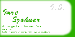 imre szohner business card